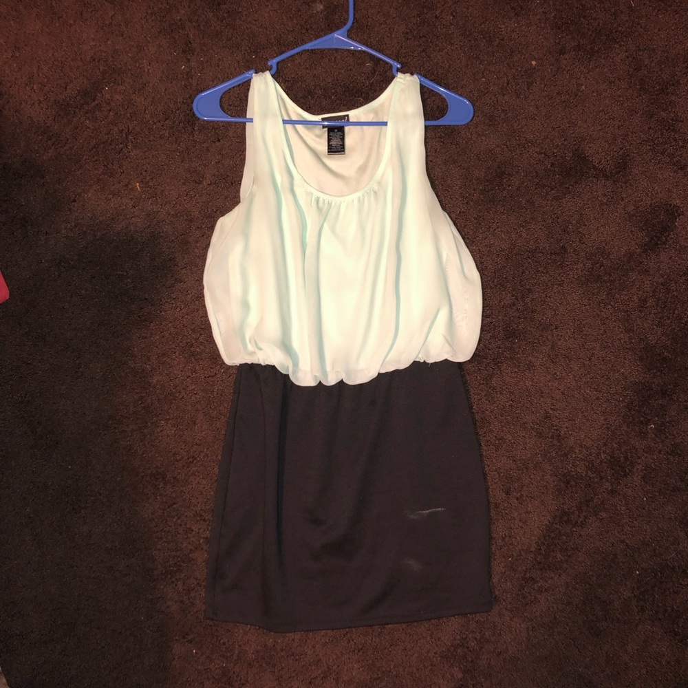 Mint and black party dress